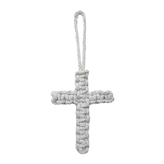 Cotton Rope Braided Pendant Keychain Religious Symbol of Christianity Hand-Woven Braided Keyring Bag Accessories