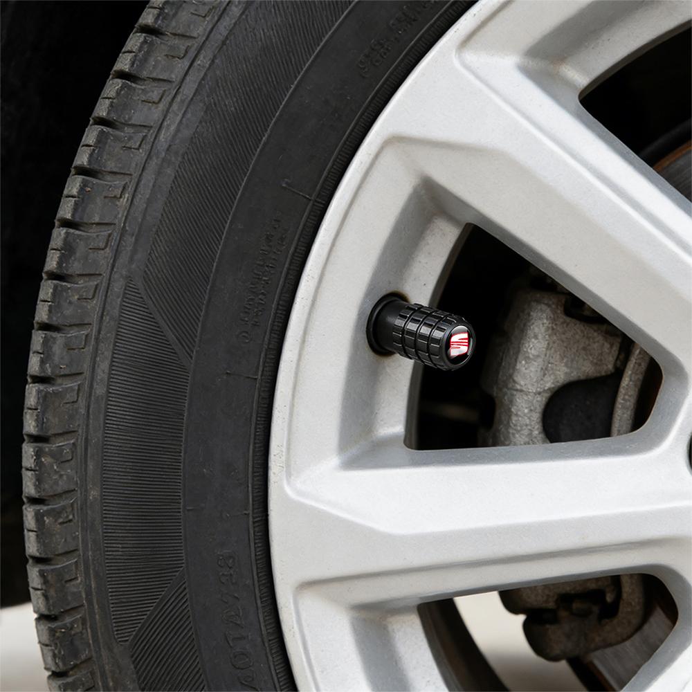 wzbn2 Car Emblem Wheel Tire Valve Caps Tyre Air Stem Cover Accessories For SEAT Ibiza Leon e-Racer Formentor Cupra Ateca FR Arona Exeo