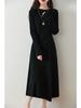 Women's Mid-length Slimming Wool Knitted Dress – Autumn & Winter Over-the-Knee Design