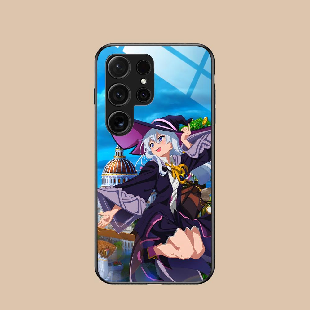 Wandering Witch Elaina Glass Mobile Phone Case for Samsung Galaxy A56 55 54 53 52 51 36 35 34 23 16 15 5G Colorful Cover