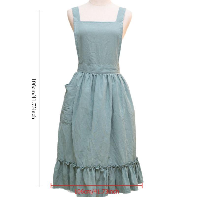 1pcs Home Kitchen Cooking Apron Long Dress Style Apron for Baking Art Nail Salon Milk Tea Coffee Shop Workwear