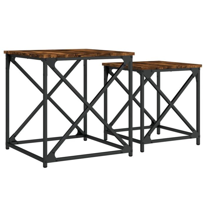 VidaXL Tables basses gigognes 2 pcs chêne fumé bois d'ingénierie 838945