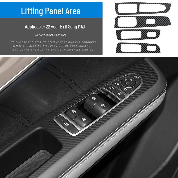 BYD Song Max 21-22 Kohlefaser Mittelkonsolenaufkleber - Gebürstet Schwarz Innenraumverkleidung