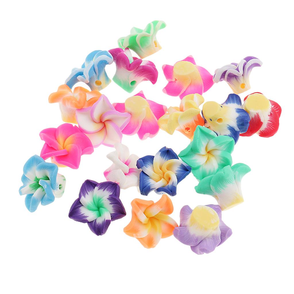 40 Piece Handmade Porcelain Cabochons Flower Charms Polymer Clay Beads Jewelry Flatback