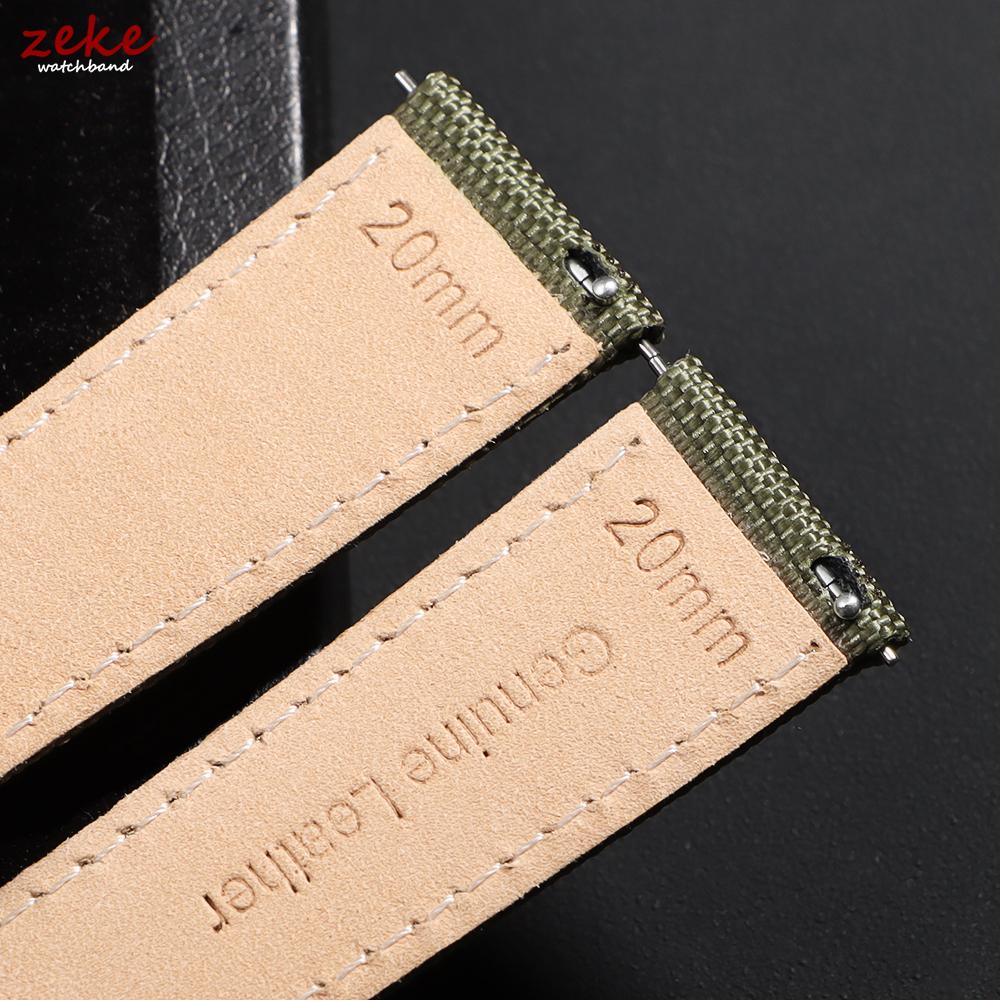 20/22mm Sailcloth Nylon Watch Band for Seiko Butterfly Buckle Men's Casual Sport Strap Quick Release Black Green Wristwatch Band