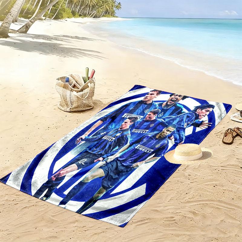 Asciugamano da Spiaggia Stampa Milan Football Club, Asciugamano Grande Morbido Asciugatura Rapida per Spiaggia Campeggio Nuoto