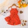Girls' Heart Print Cami Romper with Matching Bag