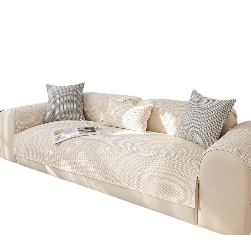 Nordic Simple Sofa Seat Cushion Four Seasons Universal Non-Slip Sofa Cover Towel  New Solid Color Non-Slip Sofa Cushion