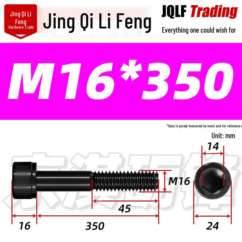 Hex Socket Head Cap Screw, Half Thread, M12-M18, High-Strength, Blackened Cylindrical Head, Knurled Bolt