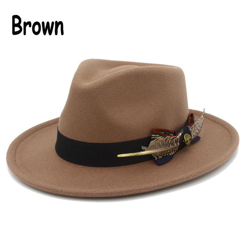 Trendy Fedora Hats Men Women Casual Vintage Caps Bowknot Feather Belt Jazz Cap Britain Derby Luxury Hat Mens Trilby Felt Caps