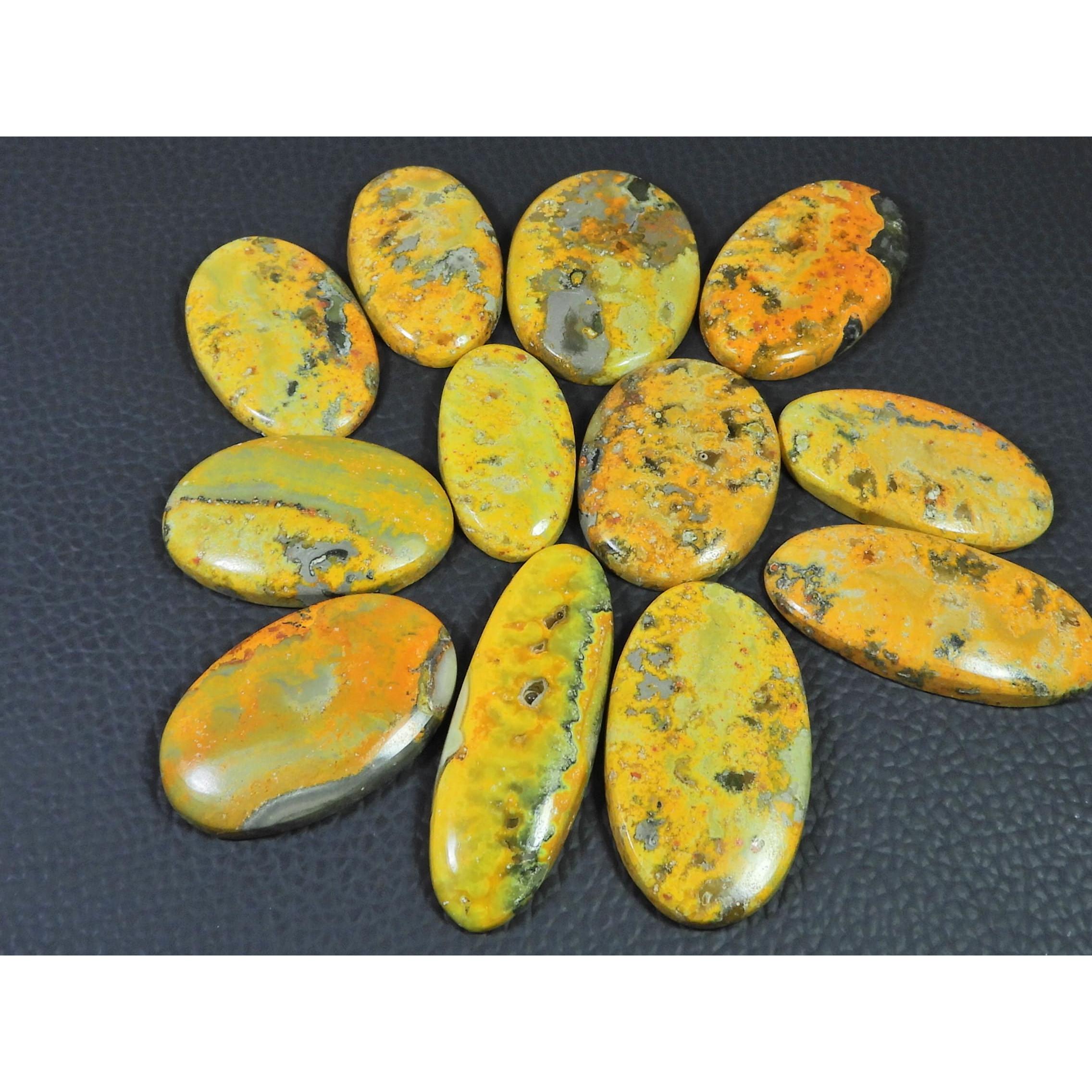 356Cts. Natural Bumble Bee Jasper Oval Cabochon Loose Gemstone 12Pcs Lot C-2231