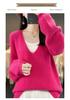 V-Neck Women's Long-Sleeve Pure Wool Sweater – Cozy Autumn/Winter Knitwear