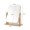 Foldable Wooden Desktop Makeup Mirror, Single-Sided Vanity Mirror for Women, Portable for Dorms, Available in Large & Small Sizes.