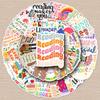 50 Motivational English Graffiti Stickers for Water Bottles, Phones & Luggage - Personalized & Decorative