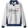 Skechers Comfortable Loose Fit Polo Neck Long Sleeve Sweatshirt Unisex Sweatshirt Gray L424U006-01UV