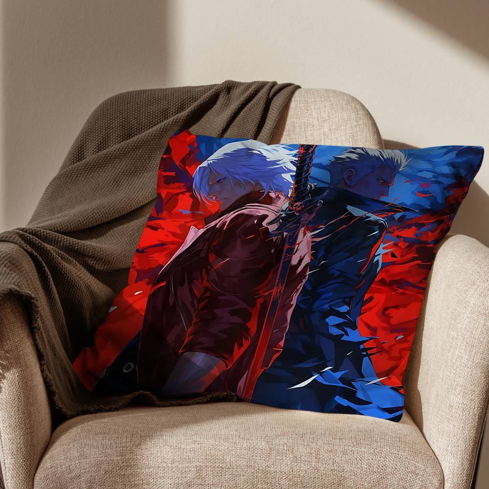Cool Devil May Cry Game DMC Cushion Cover Suitable For Sofa Car Bedroom Office Cushions Decorative Pillow Case