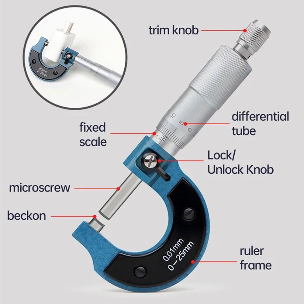 0-25mm Outside Micrometers Thread Scale Precision Micro Meter Measuring Equipment