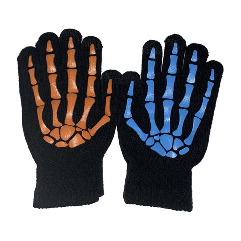 Glowing Hand Claw Gloves Full Finger Gloves Adult Unisex Gothic Knitting Gloves