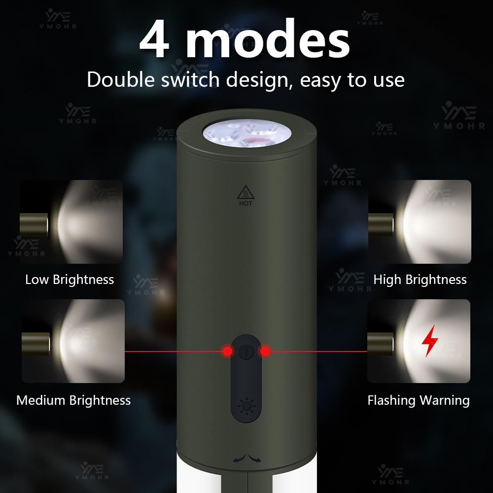 12000mAh USB Rechargeable Flashlight 4in1 Camping Lantern Ultra Powerful LED Torch Emergency Light for Work Repair Tent Outdoor