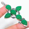 Emerald(Simulated) Gemstone Handmade 925 Sterling Silver Pendant 3.35"