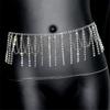 Sparkling Crystal Tassels Waist Chain For Women Formal Event Evening Party Stage Outfit Body Jewelry Fashion Accessories