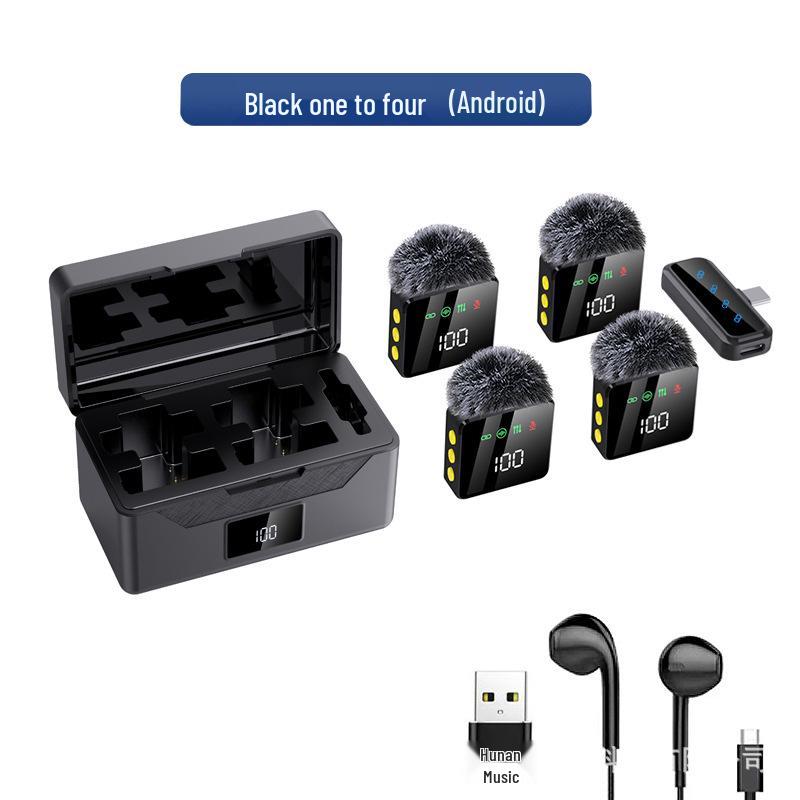 Cross-Device 4-in-1 Wireless Lavalier Microphone with Digital Display for Streaming, Shooting, Recording, & Noise Reduction (Model: H8/H12/H18/H19)