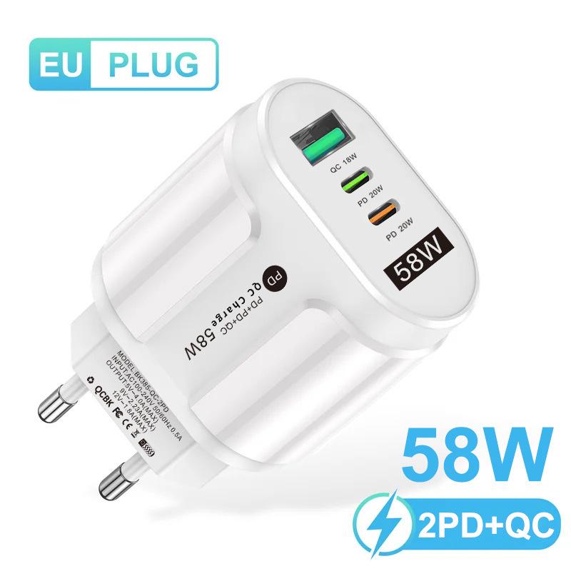 PD33W QC3.0 GaN Multi-Port Fast Charger 9V/12V European Standard