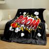 Comic Style "Boom" Explosion Design Print Blanket Soft and Cozy Perfect for the Living Room Bed Sofa or a Nap,gift