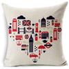 British Style Cushion Cover England London Sofa Car Decorative Pillowcase Cotton And Linen Home Decor Pillow Funda De Almohada