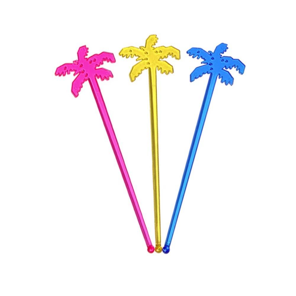 50pcs Colorful Coffee Beverage Stirrer Tropical Summer Juice Drink Stirrers  Party Favors