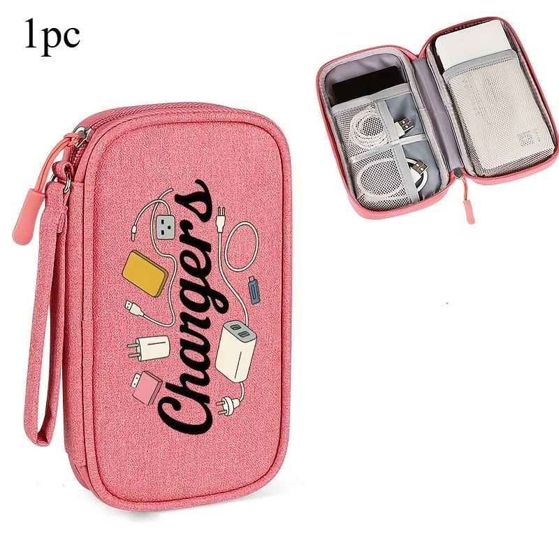 Cute Printed Chargers Organizer Bag Portable Travel Pouch for Cables Chargers Earphones Power Bank Storage