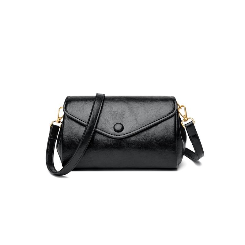 Four Seasons New Women s Bag Plant Tanned Leather Crossbody Bag Textured Small Square Bag Fashion Versatile Retro Crossbody Bag Multi-color optional чёрный