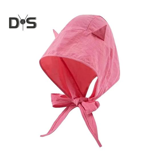 Sunshade Hat with Fixed Straps Adjustable Elasticity Breathable Quick-Drying Demon Hat Solid Color Design Lace-up Hat