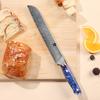 WILDMOK Damascus Serrated Steel Bread Knife, 8 Inches Serrated Bread Knife, Ergonomic Full Tang Resin Handle