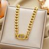 Exquisite 18K Gold-Plated Titanium Steel Necklace - Women's Clavicle Chain Jewelry, Fade-Resistant