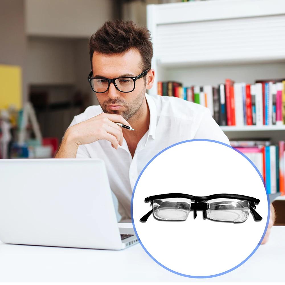 Focus Adjustable Men Women Reading Glasses Variable Focus Distance Vision Protective Eyewear Read Eyeglasses -6D to +3D Diopters