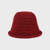 Autumn Winter Knitted Bucket Hat Women's Curling Solid Color Warm Fisherman Hat