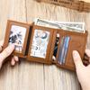 Men’s PU Leather Bifold Wallet RFID Blocking Short Wallet Multi Card Slot Coin Pocket ID Window Casual Business Wallet for Men