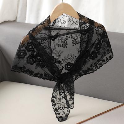 Damen Fransen Wickel Schal Blumen Spitze Schals Damen Mode Hochzeit Kopftücher Weiblich Frühling Sommer Foto Requisiten Zubehör