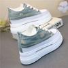 10cm Women's Canvas Sneakers Lace-up Platform Thick Bottom Sport Shoes Spring Autumn Casual Walking Shoes Women Sneakers