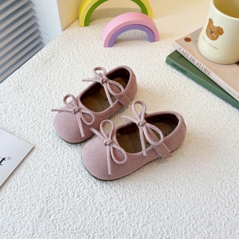 Kids Moccasins Double Bows Girls Princess Shoes Candy Soild Color Round Toes 2025 New Children Dance Shoes Performance Soft Sole