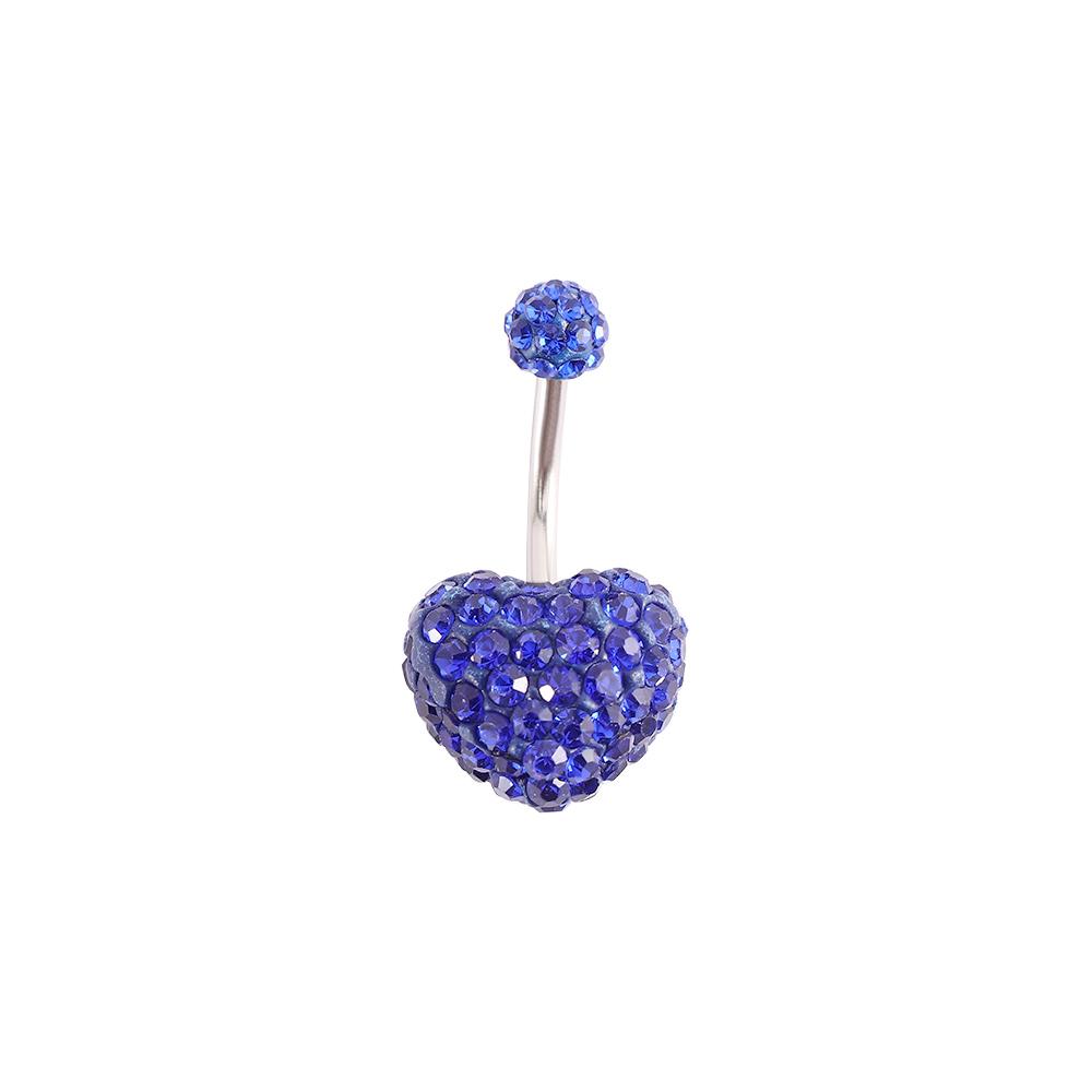 Colorful Heart Crystal Belly Button Rings Surgical Steel Belly Bar Navel Piercing Jewelry Hot Summer Women Body Piercing Jewelry