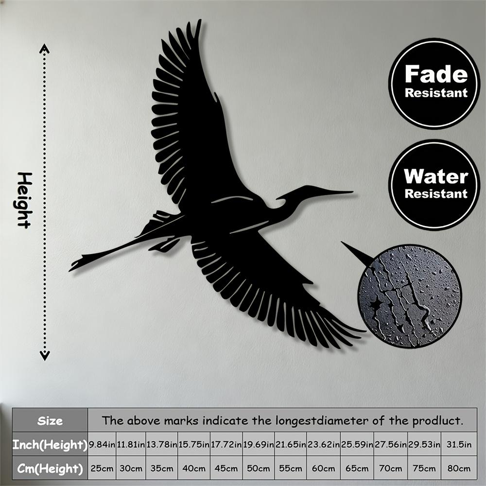 1 stuks 2D Platte Vliegende Reiger Metalen Wandsculptuur Moderne Minimalistische IJzeren Wandkunst voor Woonkamer Slaapkamer Kantoor Tuin Elegante Vogel Huisdecoratie