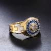 Moteklokkeformede gifteringer for kvinner Tofarget design Brilliant Cubic Zirconia Unike kvinnelige ringer Forlovelsessmykker