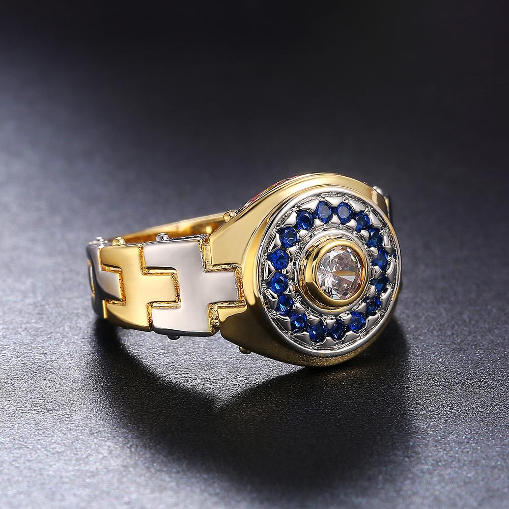 Moteklokkeformede gifteringer for kvinner Tofarget design Brilliant Cubic Zirconia Unike kvinnelige ringer Forlovelsessmykker