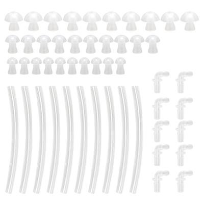 Hearing Amplifier Ear Tips Set Silicone Earplug Domes with Tube Elbow Replacement Accessories for