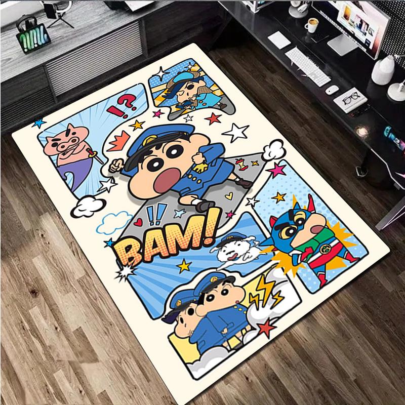 Crayon Shin-chan  Carpet Office Decorative Carpet For Living Room Bedroom Door Mat Floor Rug Computer Chair Area Rug