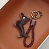 Adorable Sausage Dog Car Keychain PU Leather Cartoon Pendant Unique Puppy Lover Gift