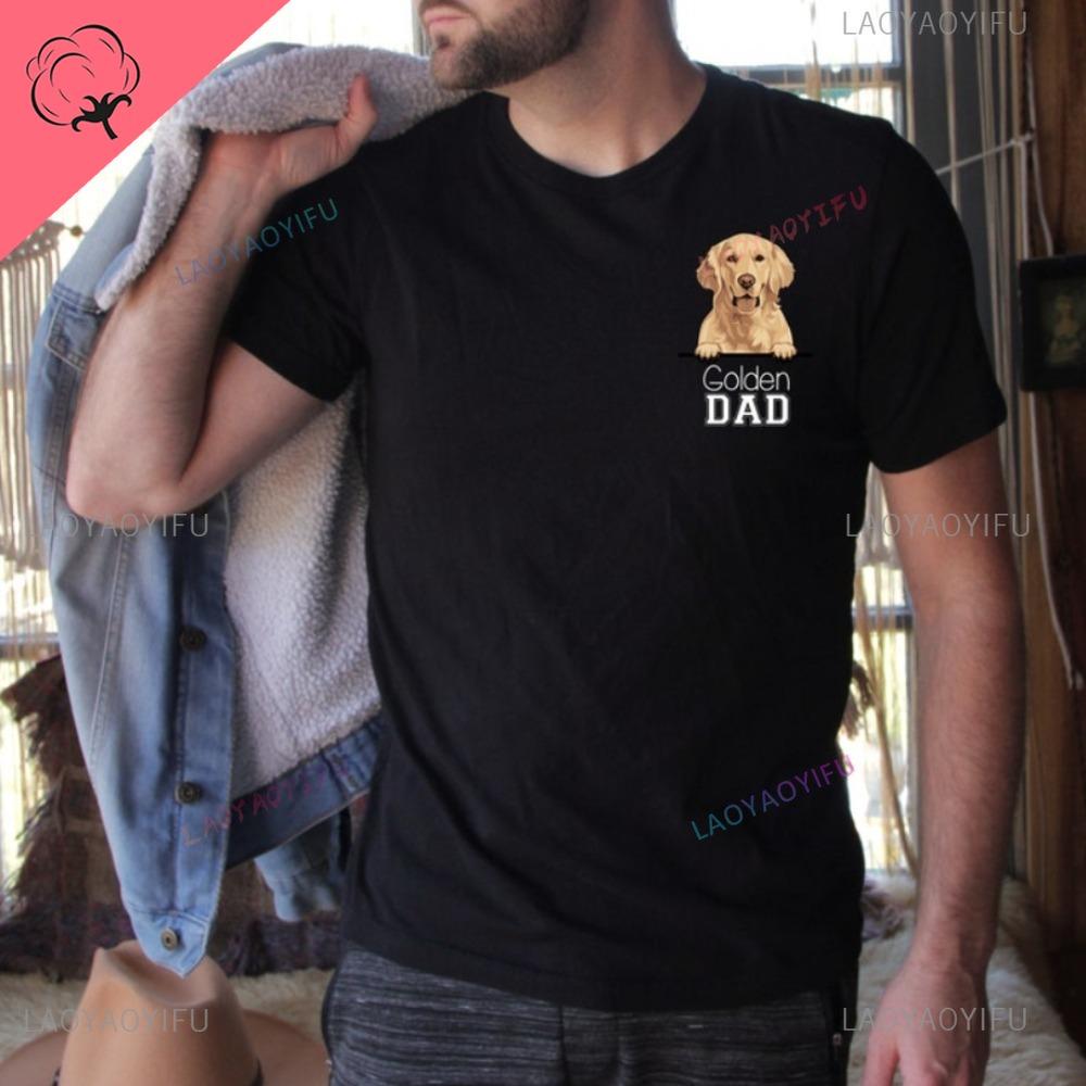 Golden Retriever Gift Tshirt Life Is Golden Dog Man Gift Dog Dad TShirt Fathers Day Gift for Golden Retriever Lovers Tops