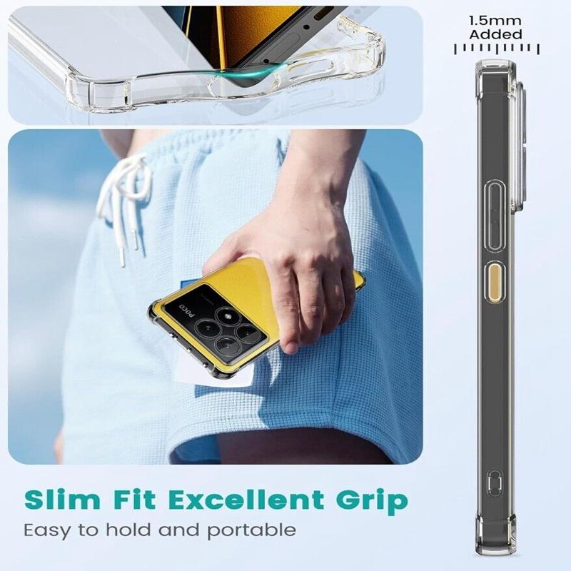 Transparent TPU Case for Xiaomi Poco X6 Pro X5 X4 NFC F5 F4 GT M5 M4 5G Protective Cover Shockproof Shell Bumper Coque Fundas